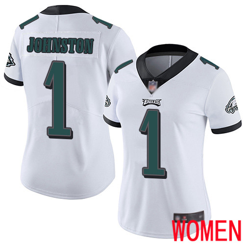 Women Philadelphia Eagles 1 Cameron Johnston White Vapor Untouchable NFL Jersey Limited Player